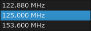 MCRのプルダウンで125 MHzを選択